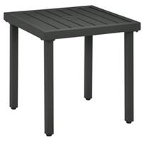 Outsunny Garden Side Table Coffee Table with Umbrella Hole for Patio Balcony