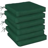 Outsunny Set of 6 Chair Cushion Seat Pads with Removable Tie, Green