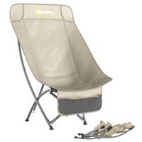Outsunny Camping Chair Portable with Side Pocket Khaki