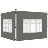 Outsunny Gazebo Side Panels for 3x3(m) or 3x4m Pop Up Gazebo, Dark Grey