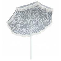 Outsunny 1.8 m Beach Umbrella Parasol with Sand Anchor, 30 Tilt, Light Grey