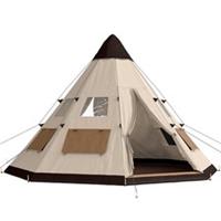 Outsunny 6-7 Person Large Family Party Camping Tent W/ Carrying Bag, Khaki