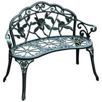 Outsunny Garden Bench Porch Park Seat Vintage Rose Style Cast Aluminium