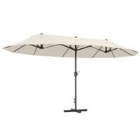 Outsunny 4.6M Garden Umbrella Canopy Sun Shade, Only Cross Base, Off White