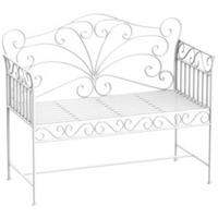 Outsunny Garden Bench Outdoor Furniture 2 Seater Park Seating w/ Backrest White