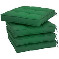 Outsunny 42 x 42cm Replacement Garden Seat Cushion Pad with Ties, Green