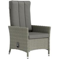 Outsunny Rattan Garden Recliner Chair with Adjustable Backrest, Grey
