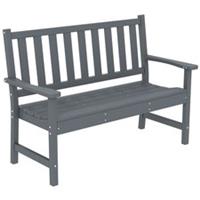 Outsunny 2 Seater Plastic Garden Bench, Outdoor Patio Furniture, Grey