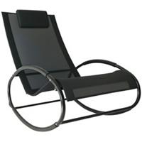 Outsunny Patio Rocking Chair Orbital Zero Gravity Seat Pool Chaise w/ Pillow
