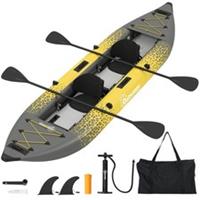 Outsunny 2.5' Inflatable Kayak 2-person Sit on Canoe with Paddles Grey
