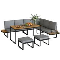 Outsunny Patio Furniture Set Modular 6 Pieces Grey