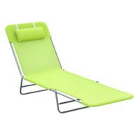 Outsunny Adjustable Sun Lounger for Camping, Light Green, Refurbished