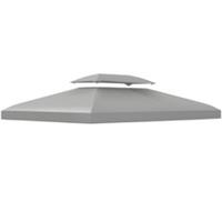 Outsunny 3x4m 2-Tier Gazebo Roof Canopy UV Cover, Light Grey, Refurbished
