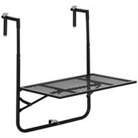 Outsunny Balcony Hanging Table Wall Mount Adjustable Folding Desk Patio Black