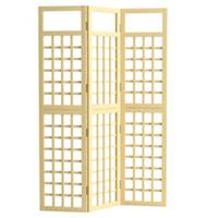 Outsunny 3-Panel Wooden Garden Privacy Screen, Natural Wood Finish
