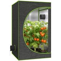 Outsunny Grow Tent, Reflective Mylar Hydroponic Growing Tent, Black, Refurbished