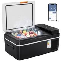 Outsunny 20L Compressor Car Fridge Freezer, Camping Refrigerator, Black