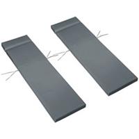 Outsunny Set of 2 Lounger Cushions ONLY Deep Seat Patio Cushions Dark Grey