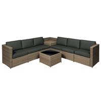 Outsunny 8Pcs Patio Rattan Sofa Set Garden Furniture Side Table w/ Cushion