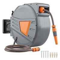 Outsunny Retractable Hose Reel Wall Mounted, 15+1.6m Hose Pipe Reel, Refurbished