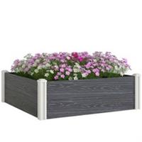 Outsunny Vinyl Raised Garden Bed Kit, 3x3x1 ft Modular Garden Box, Refurbished