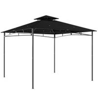 Outsunny 3x3 m Gazebo, Outdoor Gazebo Canopy w/ 2-Tier Roof, Black, Refurbished