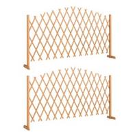 Outsunny Wooden Expanding Fence Panels, 180 x 30 x 103cm, Refurbished