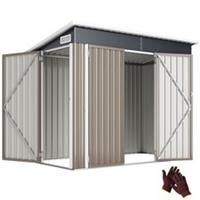 Outsunny Outdoor Storage Shed, 7.5 x 4.3ft Metal Garden Shed, Refurbished