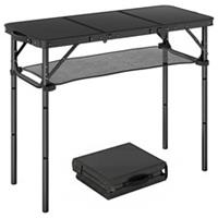 Outsunny 3ft Folding Camping Table, Picnic Table with Storage Layer, Refurbished