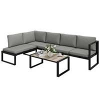 Outsunny Garden Sofa Set w/2 Loveseats, Armless Chair, Coffee Table Refurbished