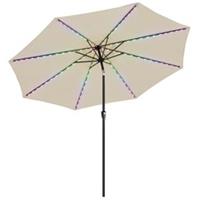 Outsunny 3 m Garden Parasol Umbrella with LED Lights, Patio Umbrella Refurbished