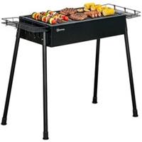 Outsunny Portable Charcoal Barbecue Grill w/Seasoning Baskets &Hooks Refurbished