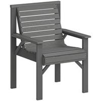 Outsunny Wood Garden Chair Outdoor Dining Chair with Curved Seat, Refurbished