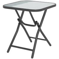 Outsunny Folding Garden Table Square Foldable Table w/ Safety Buckle Refurbished