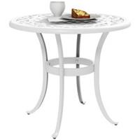 Outsunny 60cm Round Garden Table with Cast Aluminium Frame, Refurbished