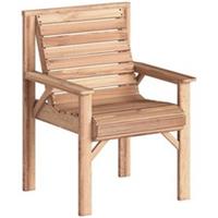 Outsunny Wood Garden Chair Outdoor Dining Chair with Curved Seat, Refurbished