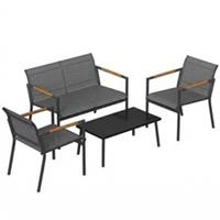 Outsunny 4 Seater Garden Furniture Set, Metal Garden Sofa Set, Refurbished