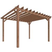 Outsunny 3.6x3m Wooden Pergola Gazebo Grape Trellis, Maple Refurbished
