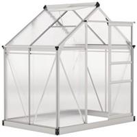 Outsunny 6x4ft Walk-In Polycarbonate Greenhouse Plant Grow Galvanied Refurbished