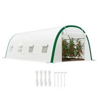 Outsunny Polytunnel Greenhouse Tunnel Warm House Tent with PE Cover, Refurbished