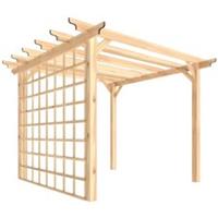 Outsunny 3 x 3 m Wooden Pergola Gazebo Arch w/ Trellis, Nature Refurbished