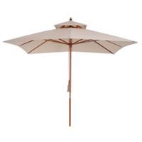 Outsunny 3m Bamboo 2-Tier Parasol with Pulley System, Refurbished