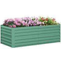 Galvanised Reinforced Raised Garden Bed, Light Green, Refurbished