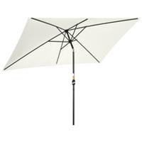 Outsunny 3x2m 6-Rib Tilt Crank Parasol, White, Refurbished