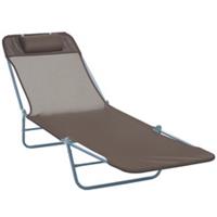 Adjustable Folding Garden Relax Sun Lounger Bed, Refurbished