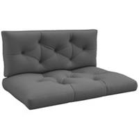 2-Seater Outdoor Seat & Back Pallet Cushion Set, Grey, Refurbished
