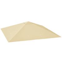 3x3m Gazebo Canopy Cover with Drain Holes, Beige, Refurbished
