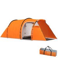 3-Man 2-Room Ventilated Family Camping Tent, Orange, Refurbished