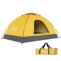 2-Person Dome Camping Tent with Side Storage Pocket, Yellow, Refurbished
