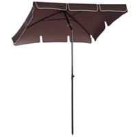 Outsunny 2M1.3M Rectangular Aluminium Patio Parasol, Brown, Refurbished